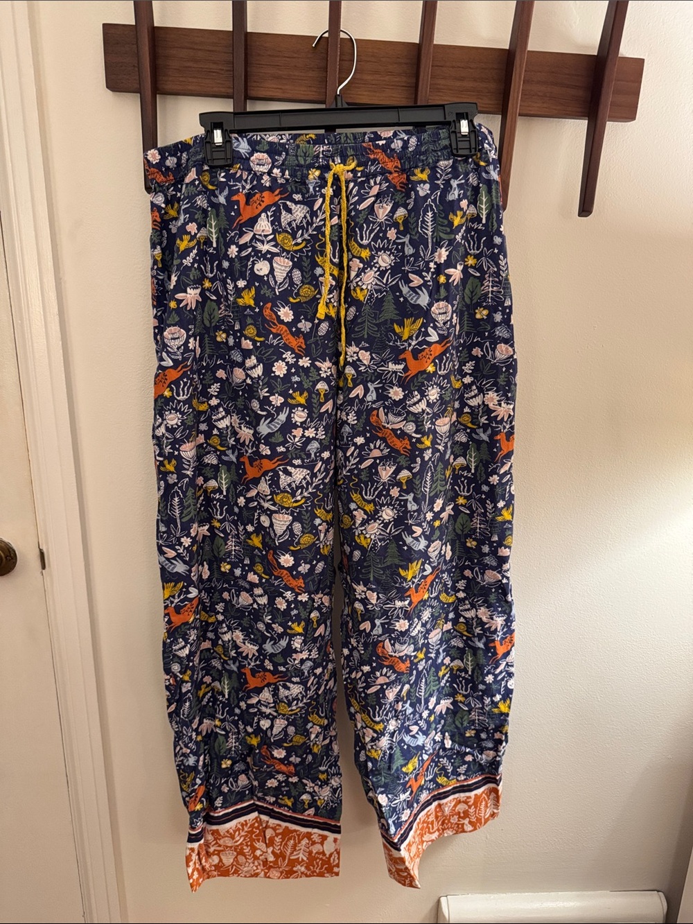 Anthropologie Melissa Castrillón Floral & Animal Print Flannel Pajama Pants